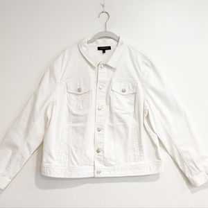 NWOT Talbots White Stretch Denim Jacket XL